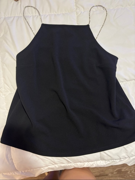 H&M Tops - New H&M Black Halter Tank with Silver Chain Straps